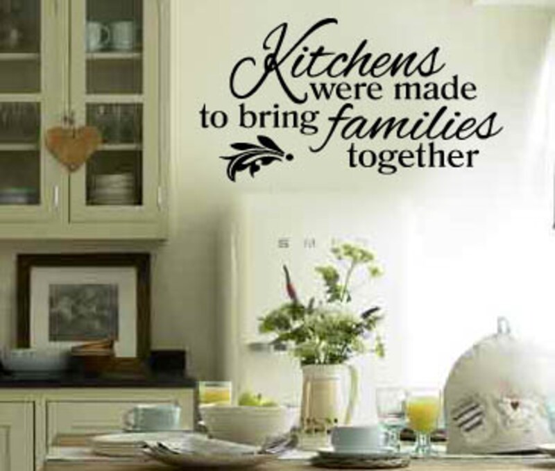 Kitchen Wall Art Decor Decal- Kitchens were made to bring families together - Quotes Lettering -580